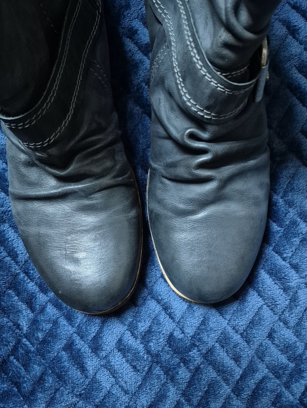 ALDO Women's Dark Grey Leather Moto Boot With Pllaid Lining Size 39 New With Tag - Picture 6 of 16